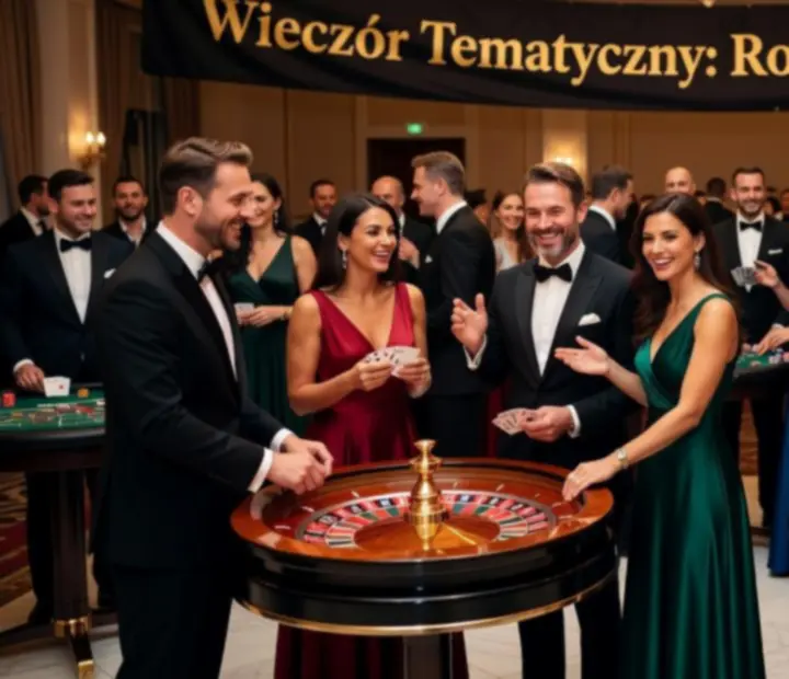 Profesjonalni animatorzy i prowadzący podczas wieczoru kasynowego