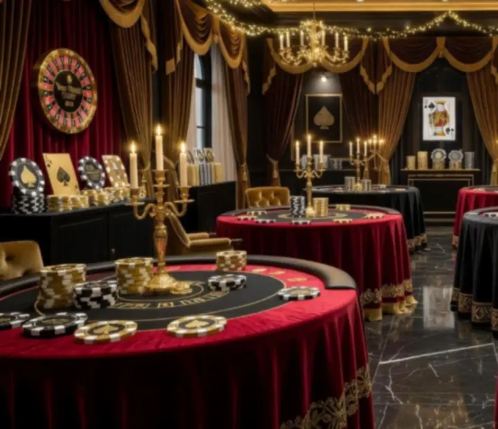Aranżacja eleganckiego eventu kasynowego z nastrojowym oświetleniem