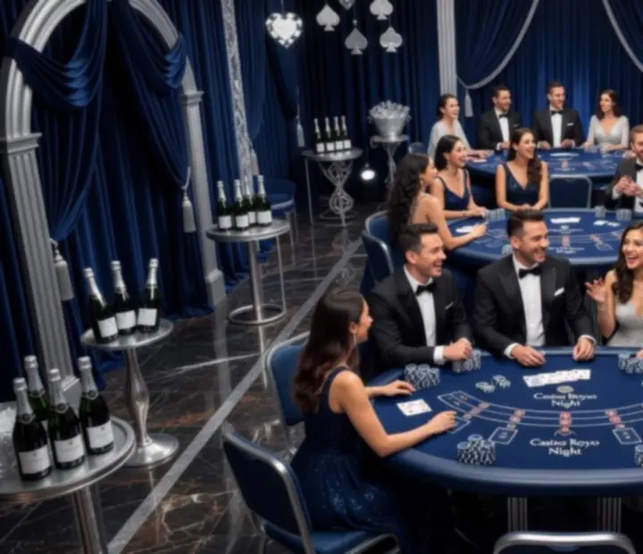 Galeria NAXSOL ENTERPRISES LTD z elegancką scenografią kasynową i bawiącymi się gośćmi