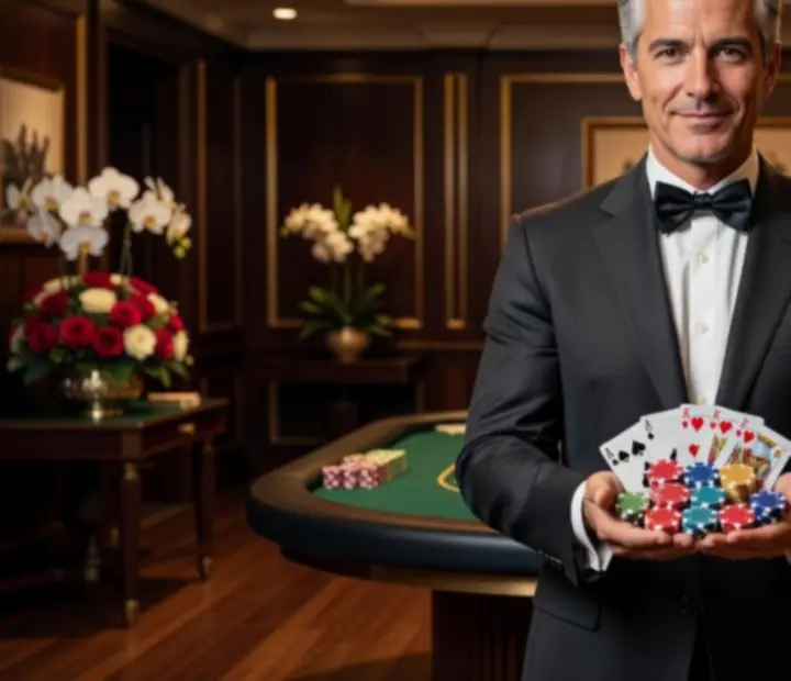 Profesjonalny prowadzący wieczór pokerowy podczas eventu NAXSOL ENTERPRISES LTD